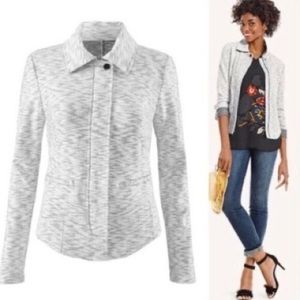 Cabi gray marled zip up jacket size XL